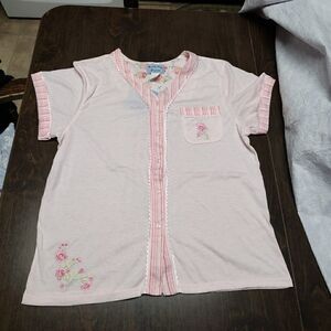 New Amanda Paige Pink Flowered Cropped Pajama Set Size women's L